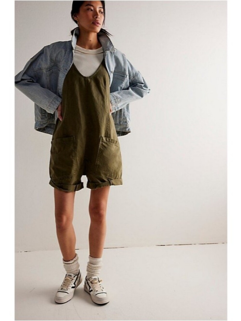 We The Free × Free People High Roller Denim Shortall